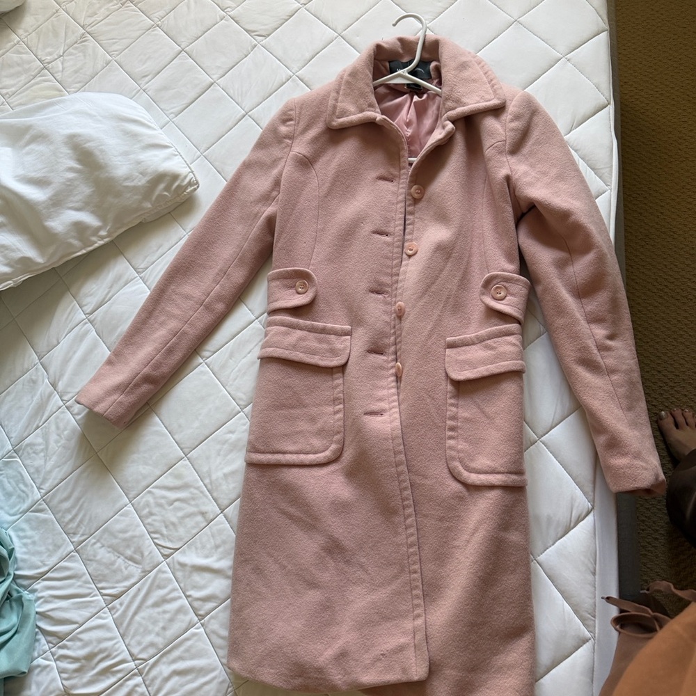 Moda International Wool Pink Pea Coat